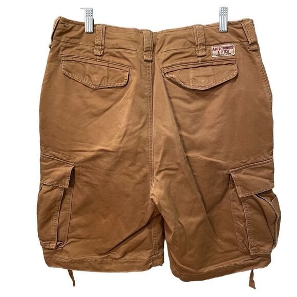 VINTAGE Abercrombie & Fitch Shorts Mens 32 Brown Tobacco Cargo Fatigues Y2K - Picture 2 of 15
